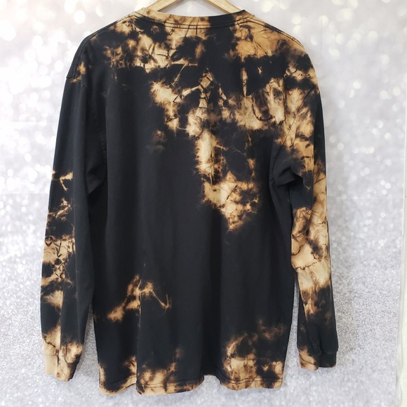 AALIYAH 90's Hip Hop Artist Brown Tie Dye Long Sleeve Shirt Size X-Large Adult - Picture 2 of 9